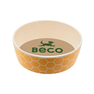Abbildung von Beco Pets Bambus Napf Wabenmuster L Reisenapf sehr leicht nachhaltig für Welpen alle Hunde lebensmittelecht
