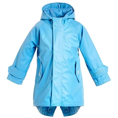 Abbildung von BMS Kinder Regenmantel 100% wasserdicht hellblau 128