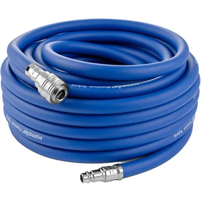 Abbildung von Poppstar Druckluftschlauch Premium Hybrid PVC mit Gewebeeinlage, (Innendurchmesser 9,2mm) Schnellkupplungen, bis 20 bar
