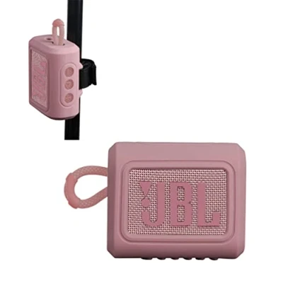Abbildung von Hermitshell Silicone Sleeve is Suitable for JBL GO 4 /JBL 3 Wasserfester, tragbarer Lautsprecher(Rosa)(Nur Silikonabdeckung)