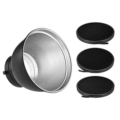 Abbildung von Andoer 7&quot; Standard Reflektor Diffusor Lampe Schirm Dish mit 20 40 60 Wabengitter für Bowens Mount Grid Softbox Wabe Studio Strobe Blitzlicht Speedlite
