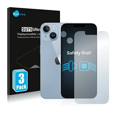 Abbildung von Savvies 6 Stück Schutzfolie für Apple iPhone 14 (Display+Kamera) Displayschutz Folie Ultra Transparent