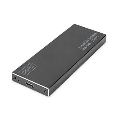 Abbildung von DIGITUS Externes USB 3.1 SSD Gehäuse für M.2 SATA SSDs III Modultyp 2280, 2260, 2242, 2230 bis 10 Gbit/s UASP inkl. C Kabel Schwarz