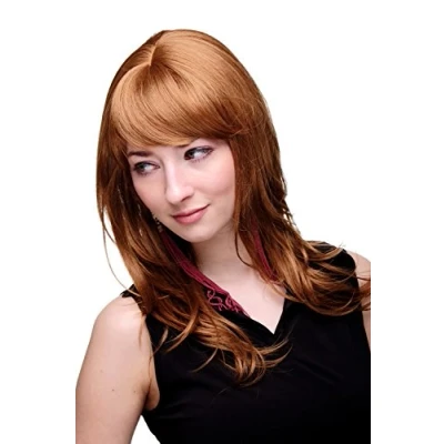 Abbildung von WIG ME UP 4038 27C Perücke dunkelblond + rot lang leicht gewellte Haarspitzen