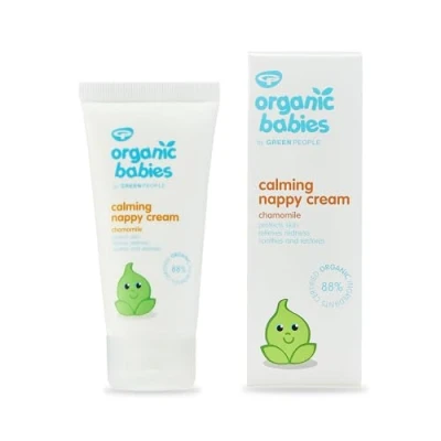 Abbildung von Green People Beruhigende Bio Windelcreme für Babys, 50 ml Natürliche mit Zinkoxid Ekzem freundlich, sanft zu sensitiver Haut, ab der Geburt Paraben frei Vegan, tierleidfrei