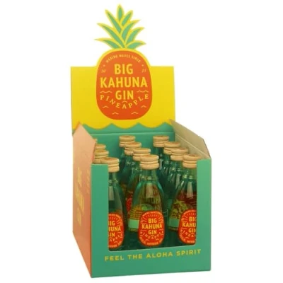 Abbildung von Big Kahuna Gin Miniaturen 12er Box (12 x 50ml) Feel the Aloha Spirit Mit dem natürlich frischem Geschmack der Ananas Set in Probiergröße 12 50ml