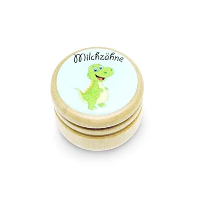Abbildung von GICO Zahndose Milchzahndose Milchzähne Holz 44 mm Dino 7014, e für Jungen und Mädchen