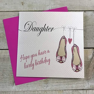 Abbildung von WHITE COTTON CARDS LL96 D Geburtstagskarte Birthday Hope You Have A Lovely Day Daughter, handgefertigt
