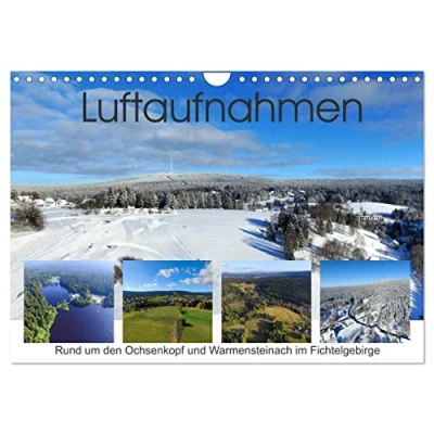 Abbildung von Luftaufnahmen rund um den Ochsenkopf (Wandkalender 2025 DIN A4 quer), CALVENDO Monatskalender