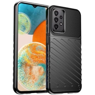 Abbildung von Verco Handyhülle für Samsung Galaxy A23 5G Hülle, Stoßfest Thunder Case Schutzhülle, Schwarz