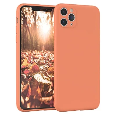 Abbildung von EAZY Case Silikonhülle für iPhone 11 Pro Max Hülle Silikon Orange weich stoßfeste Handyhülle Schutzhülle mit Kameraschutz Dünn Premium Schutz Cover TPU Phone Bumper in