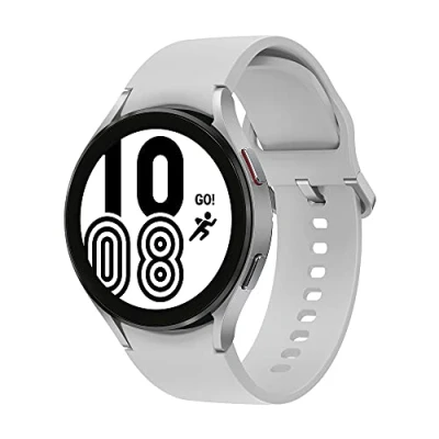 Abbildung von Samsung Galaxy Watch4, Runde Bluetooth Smartwatch, Wear OS, Fitnessuhr, Fitness Tracker, 44 mm, Silver inkl. 36 Monate Herstellergarantie [Exkl. bei Amazon]