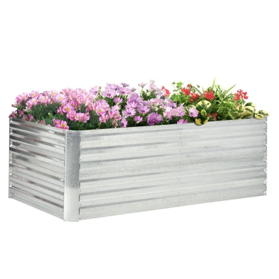 Abbildung von Hochbeet aus Stahl, Pflanzbeet Frühbeet Gartenbeet Blumenkasten steckbar Balkon