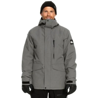 Abbildung von Quiksilver Mission Solid Snowboardjacke, Herren, Größe: Large, Heather grey