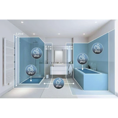 Abbildung von Paulmann 79769 LED Deckenleuchte Wandleuchte Sabik IP44 2700K 390lm 230V 9 / 1x4W Schwarz dimmbar Kunststoff 2700 K