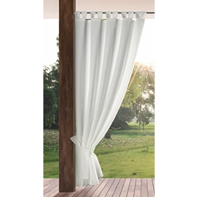 Abbildung von Eurofirany Garden Outdoorvorhäng mit Schlaufenschal 1 STK. Abnehmbaren Schlaufen, Sonnenschutz Sichtschutz Winddicht Wasserdicht Vorhäng für Pavillon Terrasse Pergola, 155x240 cm, Weiß
