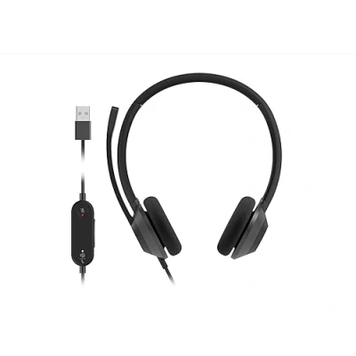 Abbildung von Cisco Headset 322Q USB, kabelgebundener Dual On Ear Kopfhörer, Microsoft Teams Controller mit USB A, Carbon Black, Zwei Jahre Garantie beschränkter Haftung (HS W C USB)