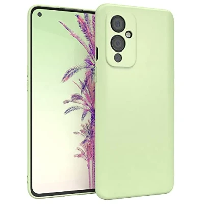 Abbildung von EAZY CASE Handyhülle Silikon mit Kameraschutz kompatibel One Plus 9 in Pastell Grün, Ultra dünn, Slimcover, Silikonhülle, Hülle, Softcase, Backcover