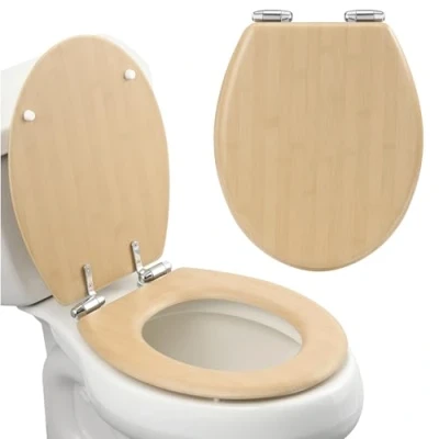 Abbildung von Navaris WC Sitz Toilettensitz im Bambus Design Toilettendeckel (1 St)