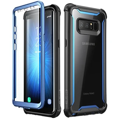 Abbildung von i Blason Hülle für Samsung Galaxy Note 8 Case 360 Grad Handyhülle Bumper Transparent Schutzhülle Clear Cover [Ares] mit integriertem Displayschutz, Blau 6.7 Zoll