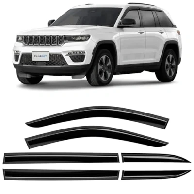Abbildung von CLIM ART Windabweiser für/kompatible mit Jeep Grand Cherokee 2022 2024 SUV. Autofenster Regenschutz, Regenabweiser, Anklebbare Deflektoren, 6 Stück