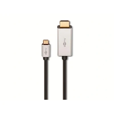 Abbildung von goobay 60175 USB C 4.0 auf HDMI Adapter Kabel (4K @ 120hz /8K 30 Hz) / Stecker Stecker/überträgt Daten, Audio und Video Signale/für Handy, Laptop, TV, Monitor/Schwarz 2m