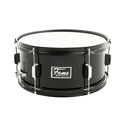 Abbildung von Fame First Step Snare Drum, 14&quot;x6.5&quot;, Piano Black, Mischholz Kessel, Robuste Stahlspannreifen, 6 Spannschrauben, Ideal für Anfänger und Musikschulen&quot;