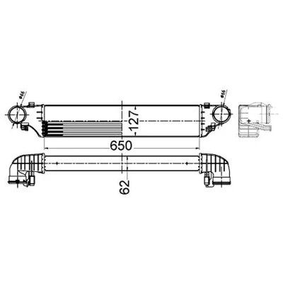 Abbildung von MAHLE ORIGINAL CI 505 000S Ladeluftkühler MERCEDES BENZ: C Klasse T modell, CLK Cabrio, Coupe
