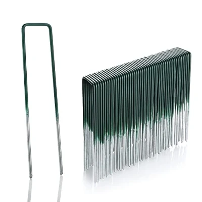 Abbildung von GardenMate 50 Kunstrasen Erdanker Halb Grün Feuerverzinkt aus Stahldraht 150mm lang 25mm breit Stärke 2,9mm Flacher Kopf