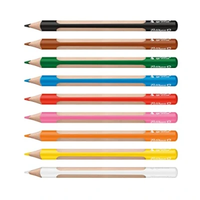 Abbildung von Pelikan Buntstift griffix Buntstifte, Ergonomische Malstifte 8+1 Farben Dreikant Griffzone
