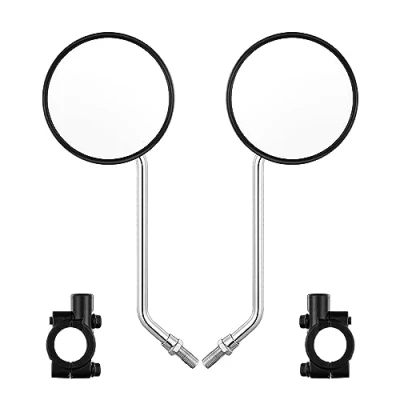 Abbildung von Fahrradlenker Rückspiegel, Links und rechts universell, drehbar, klarer Spiegel für Mountainbike, Rennrad, Elektrofahrrad, Motorrad, Elektroroller, mit 10 mm installieren Basis (2 Stück)