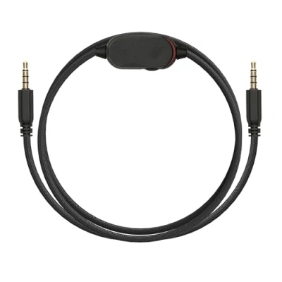 Abbildung von kwmobile Kopfhörerkabel für Alienware AW920H / AW720H AW310H AW510H AW988 Ersatz Kabel 100 cm Mikrofon Lautstärkeregler 3.5mm Klinke