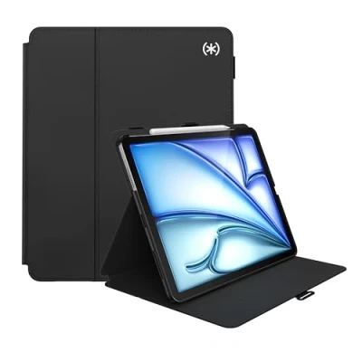 Abbildung von Speck Schutzhülle für iPad Air 13 (2024), passend Pro 12,9 Zoll (2022/2021, 6. / 5. Generation) mit Stifthalter, Fall und Kameraschutz, schlanker Multi Range Ständer, Balance Folio