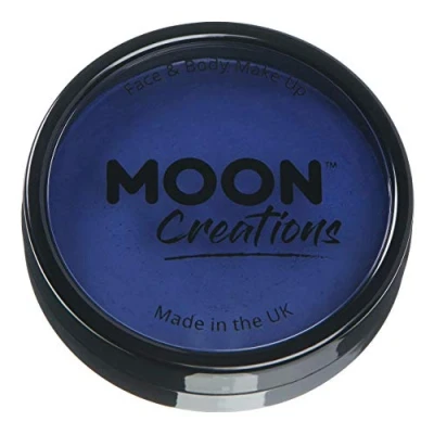 Abbildung von Moon Creations Pro Gesichts und Körper Make up, professionelle Farbfarben Kuchentöpfe für Gesichtsfarbe, Kostüme, Feste, Halloween Kinder, Erwachsene (Dunkelblau, 36 g)