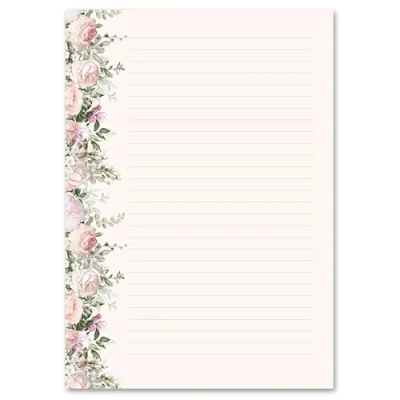 Abbildung von 20 Blatt Briefpapier ROSENPRACHT DIN A4 (210x297 mm), 90 g/m² Rosen