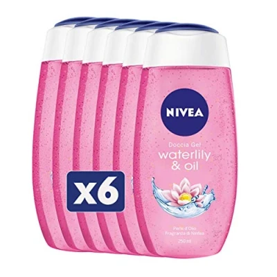 Abbildung von NIVEA Duschgel Waterlily &amp; Oil im 6er Pack (6 x 250 ml) Duschgel, frisch und sanft, Formel Gel angereichert mit Ölperlen Seerosenduft