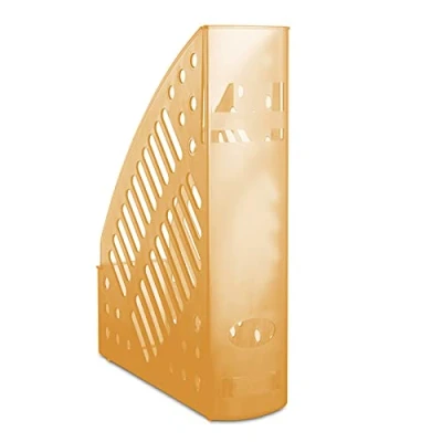 Abbildung von Magazinhalter A4 Polystyrol Transparent Orange 1 Stk.