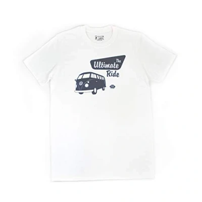 Abbildung von BRISA VW Collection Volkswagen T Shirt Unisex Kurzarm mit T1 Bulli Bus Motiv in Baumwolle (The Ultimate Ride/Weiß/Größe L)