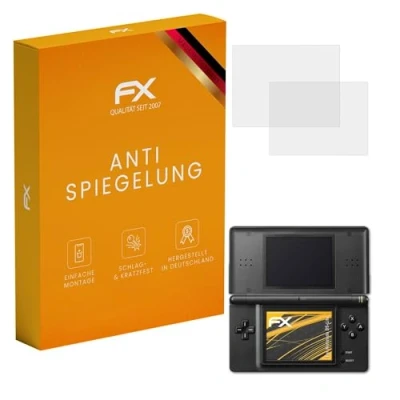 Abbildung von atFoliX Panzerfolie kompatibel mit Nintendo DS Lite Schutzfolie, entspiegelnde und stoßdämpfende FX Folie (3er Set)