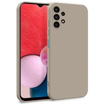 Abbildung von MyGadget Hülle für Samsung Galaxy A13 4G Zweilagige Handyhülle mit Kameraschutz Cover Innenfutter &amp; Silikon außen Grau