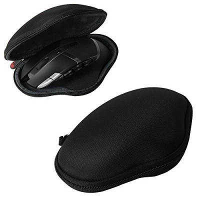 Abbildung von Hermitshell Travel Eva Nylon Lagerung Tasche Schutz hülle Etui Tragetasche Beutel Compact Größen und karabiner für Logitech G602 Gaming Wireless Mouse Maus