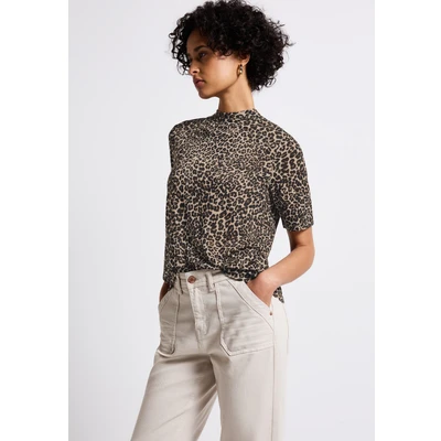 Abbildung von Street One LOOK LEO Tshirt print, Damen, Größe: 40, Schwarz