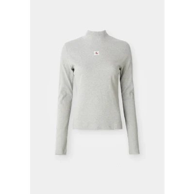 Abbildung von Calvin Klein Jeans Shirttop &quot;LS WOVEN LABEL TURTLENECK&quot;, Mit Rundhalsausschnitt, regular fit