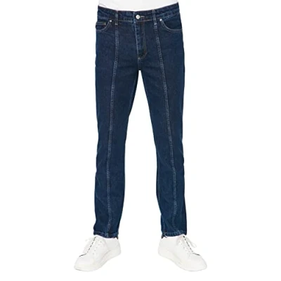 Abbildung von Trendyol Herren Young Mittlerer Bund Straight Jeans, Marineblau, 31 EU