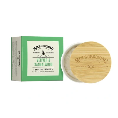 Abbildung von Scottish Fine Soaps Seife Men&#039;s Grooming Vetiver &amp; Sandalwood Shave Soap Bowl Set