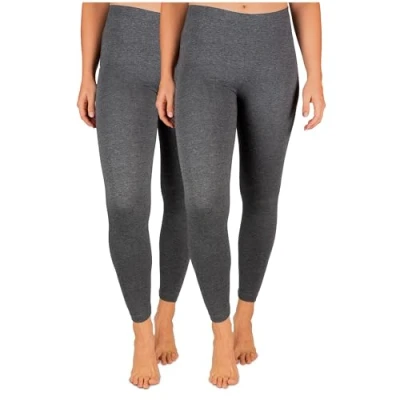 Abbildung von SES blickdichte Leggings Damen 2er Pack anthrazit meliert (32/34) / Baumwolle/Leggins mit Perfekter Passform und Komfort/Leggings Set für vielfältige Looks