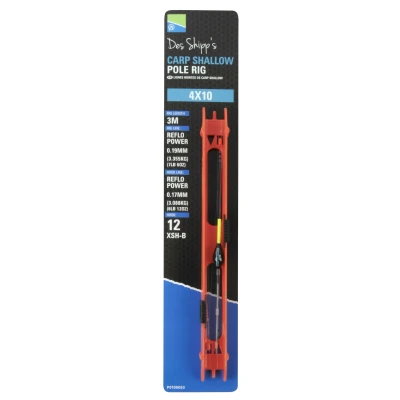 Abbildung von Preston Des Shipp&#039;s Carp Shallow Pole Rig Fertigangel Pose 4x14 Friedfisch Vorfächer