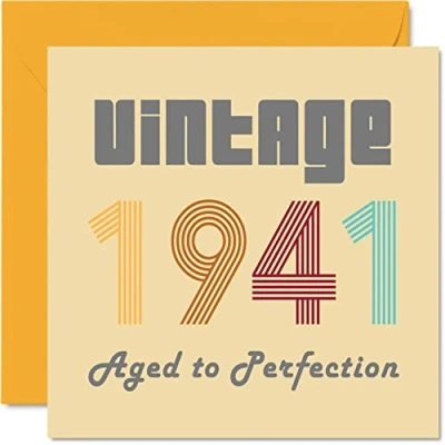 Abbildung von Geburtstagskarten zum 83. Geburtstag für Männer und Frauen Vintage 1941 Aged To Perfection 83 Lustig Sie Ihn 145 mm x Glückwunschkarten