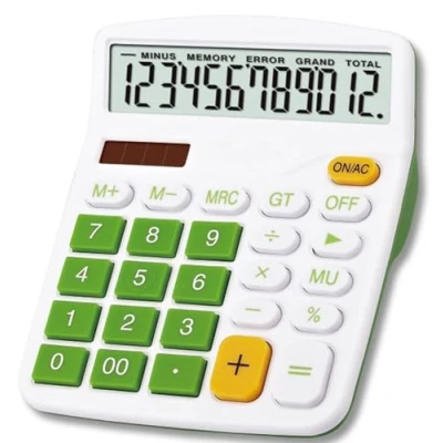 Abbildung von Mengshen Tischrechner, große Taschenrechner Solarbatterie Dual Power 12 stelliges LCD Display Finanzieller Basisrechner Standardfunktion Tischrechner für Büro/Haushalt/Schule