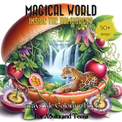 Abbildung von Magical World Grayscale Coloring Book: Fantasy Landscape and Beautiful Wildlife Inside A Hamburger Suitable for Beginners, Teens, Adults ... (Magical Little Thing, Band 8)
